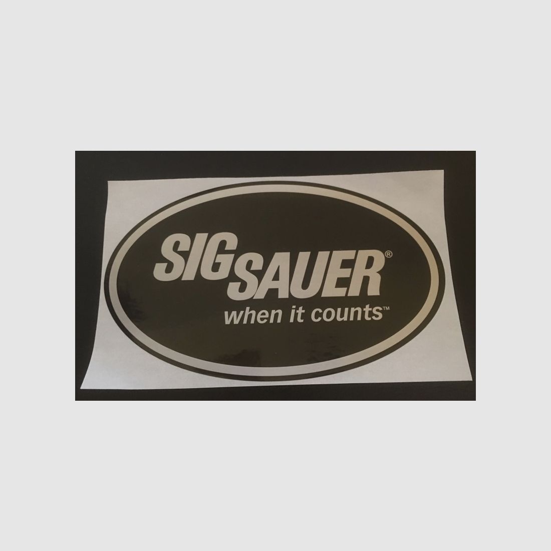 Original Sig Sauer Aufkleber When it counts Sticker Sportschiessen Schützensport