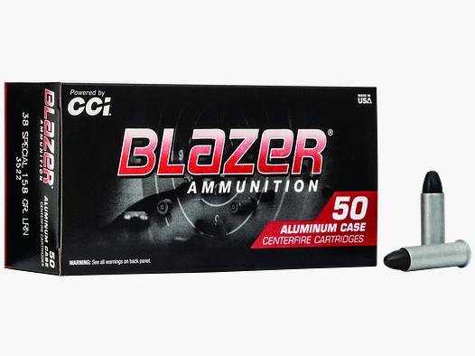 Blazer Revolver Ammunition .38 Special 10.2g Lead Round Nose +P
