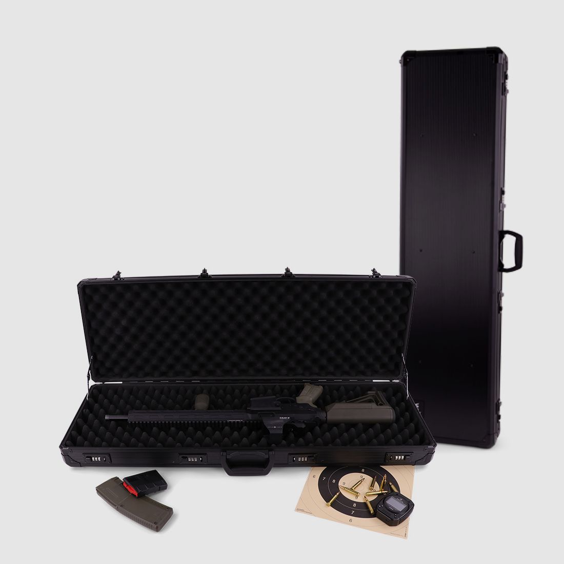 Custodia per fucile invernale W12 - lunghezza interna di 119 cm - 1 fucile lungo - 4 serrature a combinazione - protuberanze (Notte)