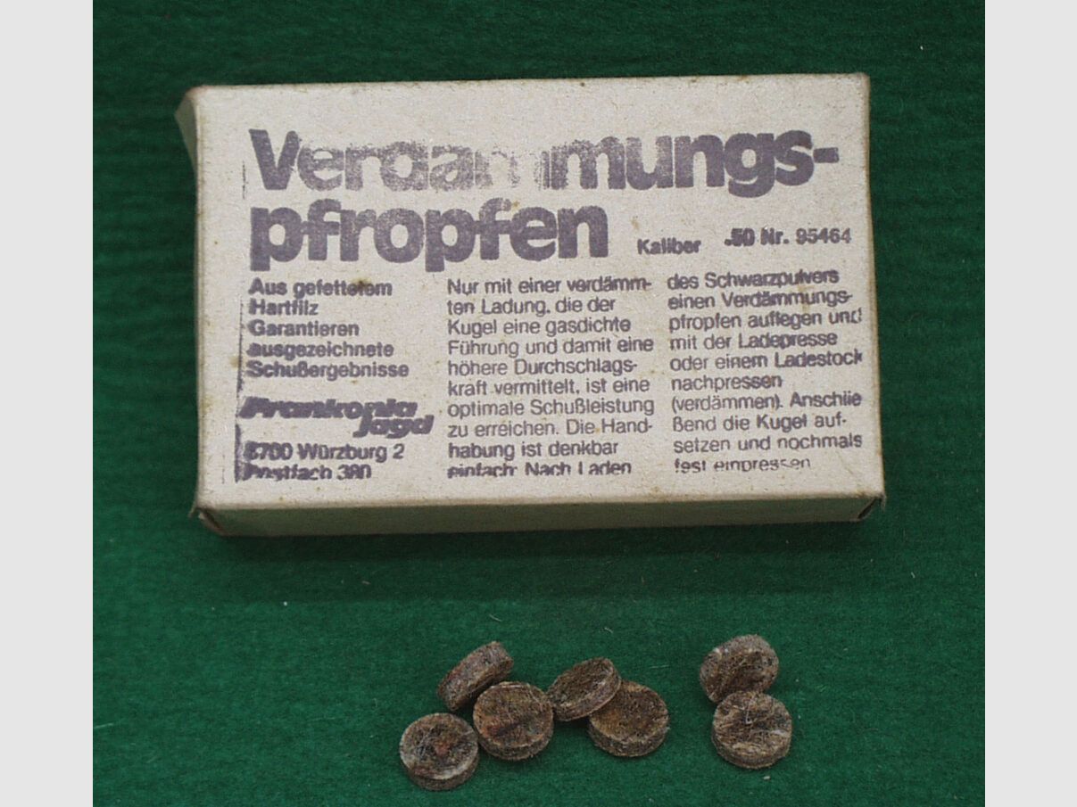 Melchior Hess Greased hard felt plugs cal. 50