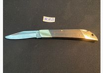 Two-handed knife, folding knife, hunting knife, pocket knife, determination, wooden handle, brass fittings, utility knife, brass