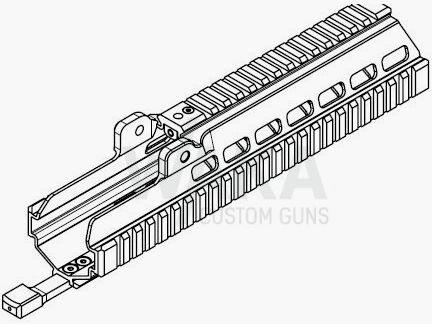 B&T Ochrona rąk 4x NAR dla HK G36/HK243, wersja aluminiowa, w tym pokrywa szyny i oczko na pasek