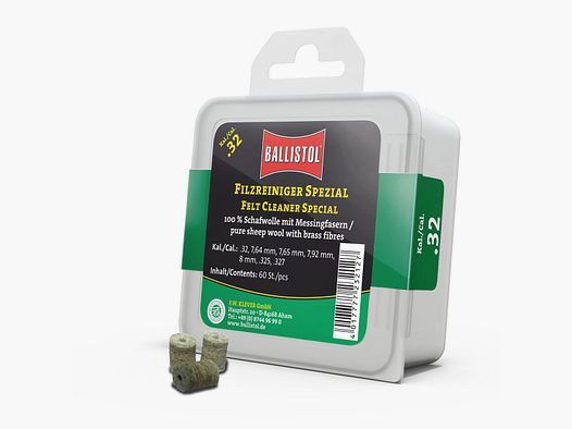 Limpiador de Fieltro Ballistol Especial / 60 pcs. / Cal. .32