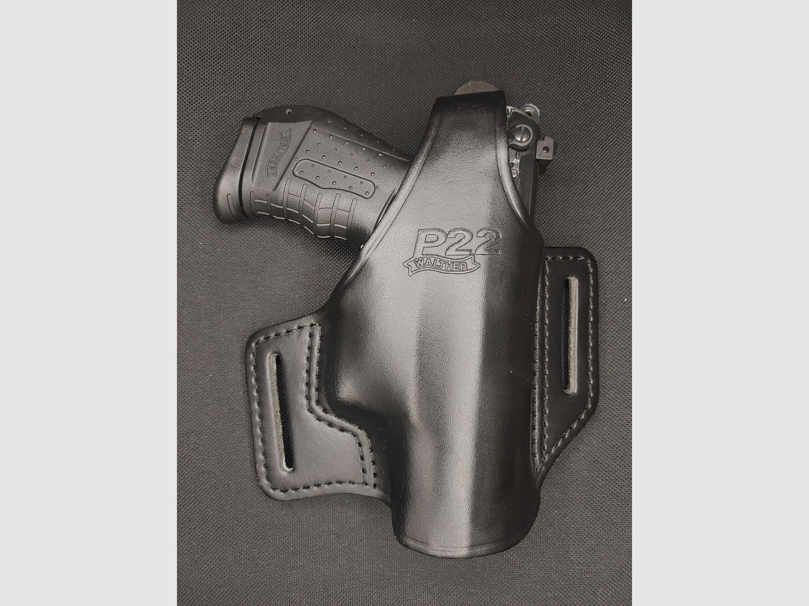 Walther P22 (P 22 Classic) Schreckschuss Pistool 9mm P.A.K. zwart (PTB 778) met Walther leren holster