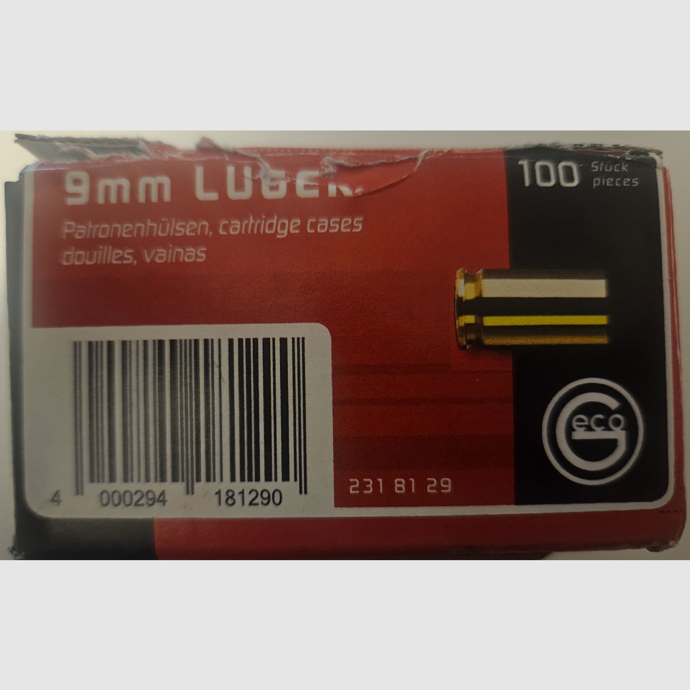 Geco Hülsen 9mm Luger 100 Stück
