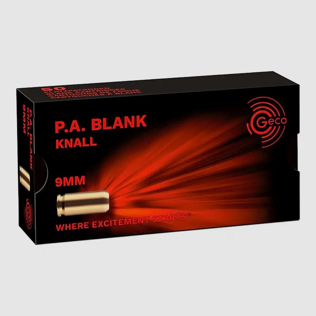 Geco Knallpatronen - Platzpatronen 9mm P.A.K. 50 Stück
