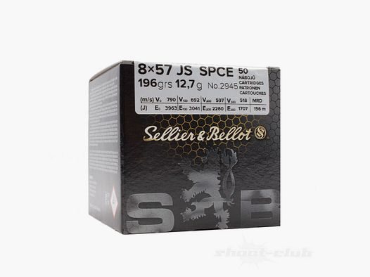 Sellier & Bellot SPCE 12,7g / 196gr - 50 sztuk 8x57JS