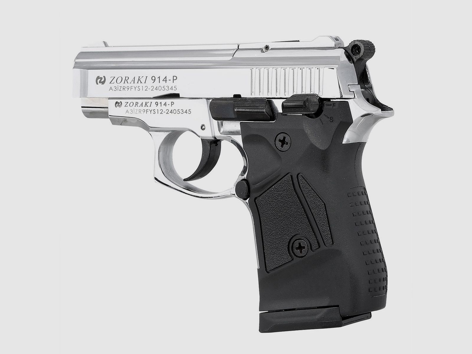 ZORAKI 914 Chrome PTB 9mm P.A.K. – Front Firing - EU-wide shipping