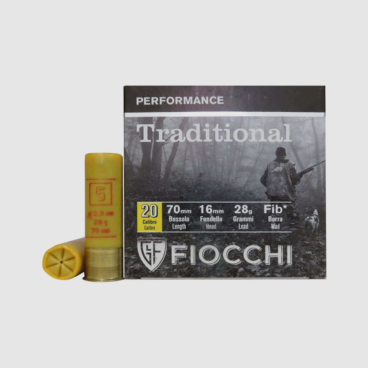 Cartuchos Fiocchi Traditional Borra de Fieltro cal. 20/70 28 g plomo 5