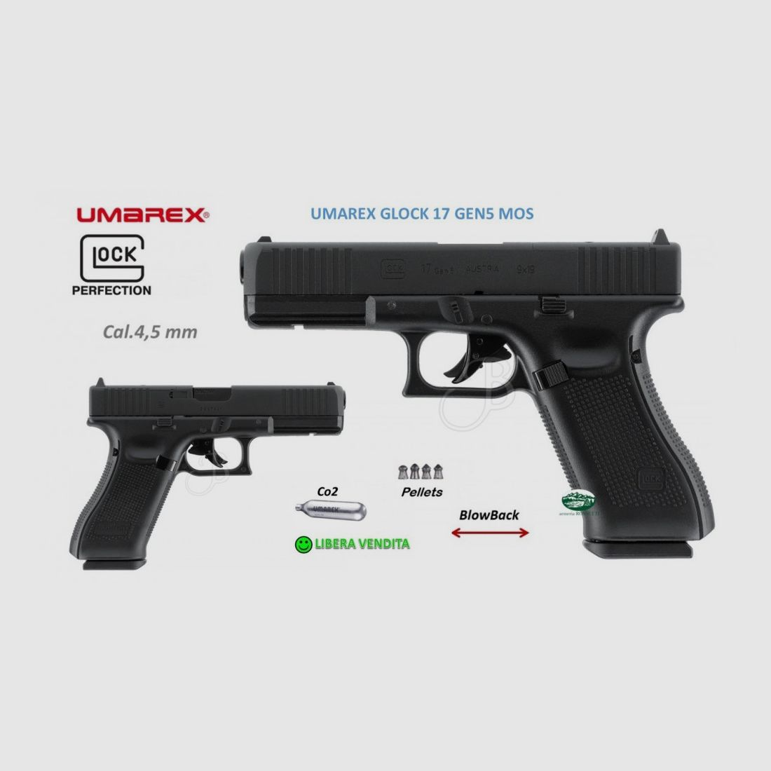 UMAREX GLOCK 17 GEN5 MOS Co2 Blow Back Kal. 4,5 mm