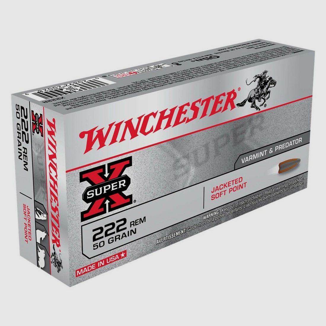 Winchester SUPER-X JSP 50grs á20 .222 Rem.