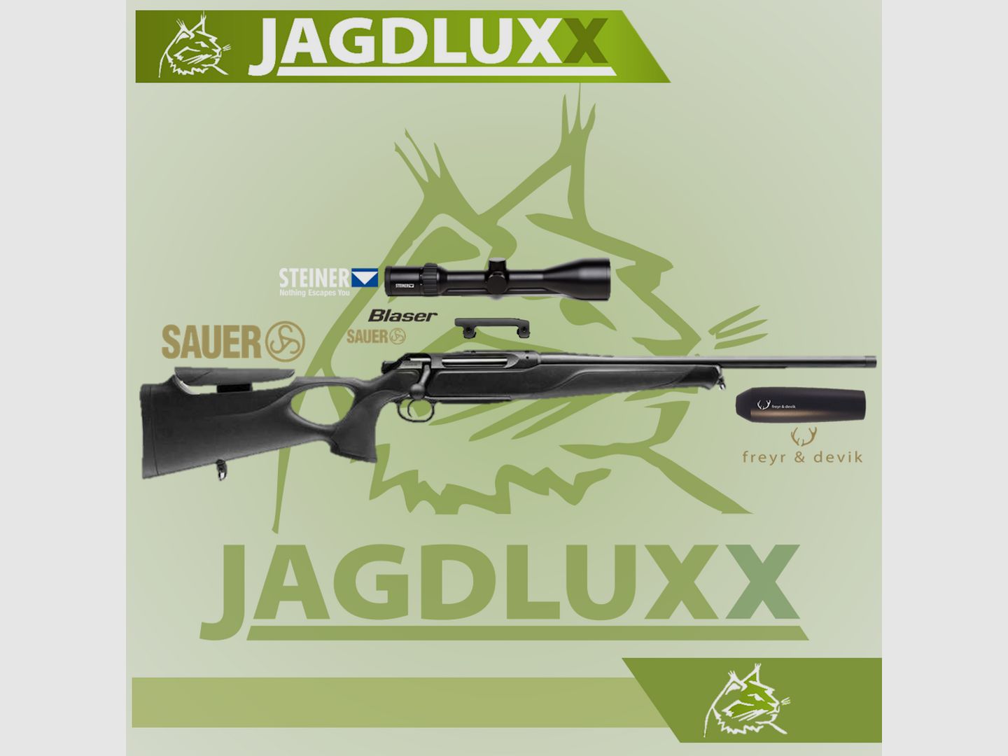 Sauer 505 Synchro XT mit Steiner Ranger 4 3-12x56 mit Schiene + Freyr & Devik Schalldmpfer