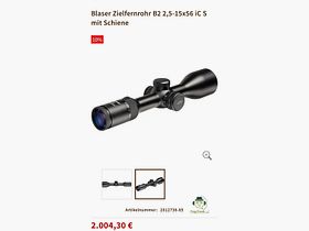 Blaser riflescope B2 2.5-15x56 iC S with rail and Blaser saddle mount