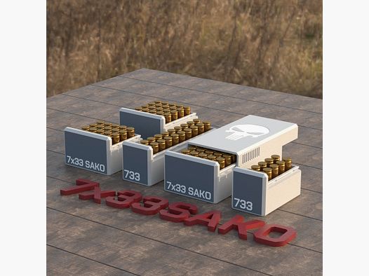 Filamelt Munitionsbox / Ammo Box 7x33mm Sako – Patronenbox für 50 Schuss, Made in Germany