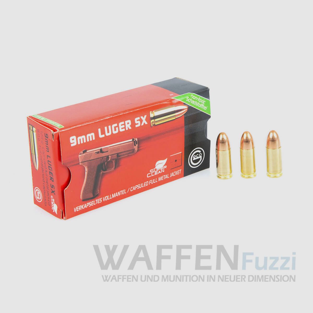 Geco 9mm Luger SX 124gr Schadstofffrei Verkapseltes VMR 50 Schuss
