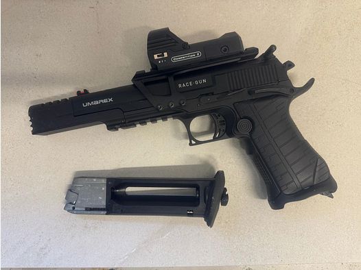 UX CO2 Pistole Racegun Set mit Leuchtpunktvisier - UVP 189,90€
