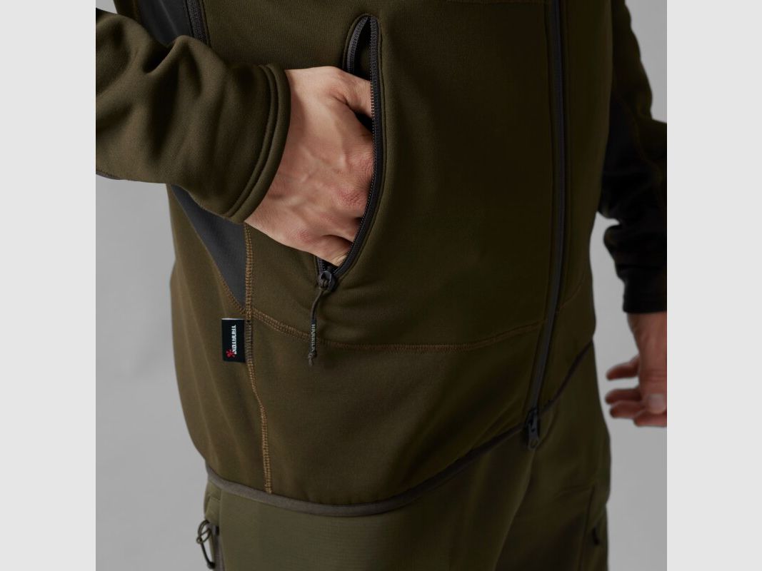 Härkila Deer Stalker Fleece Hoodie Willow green / Shadow Brown