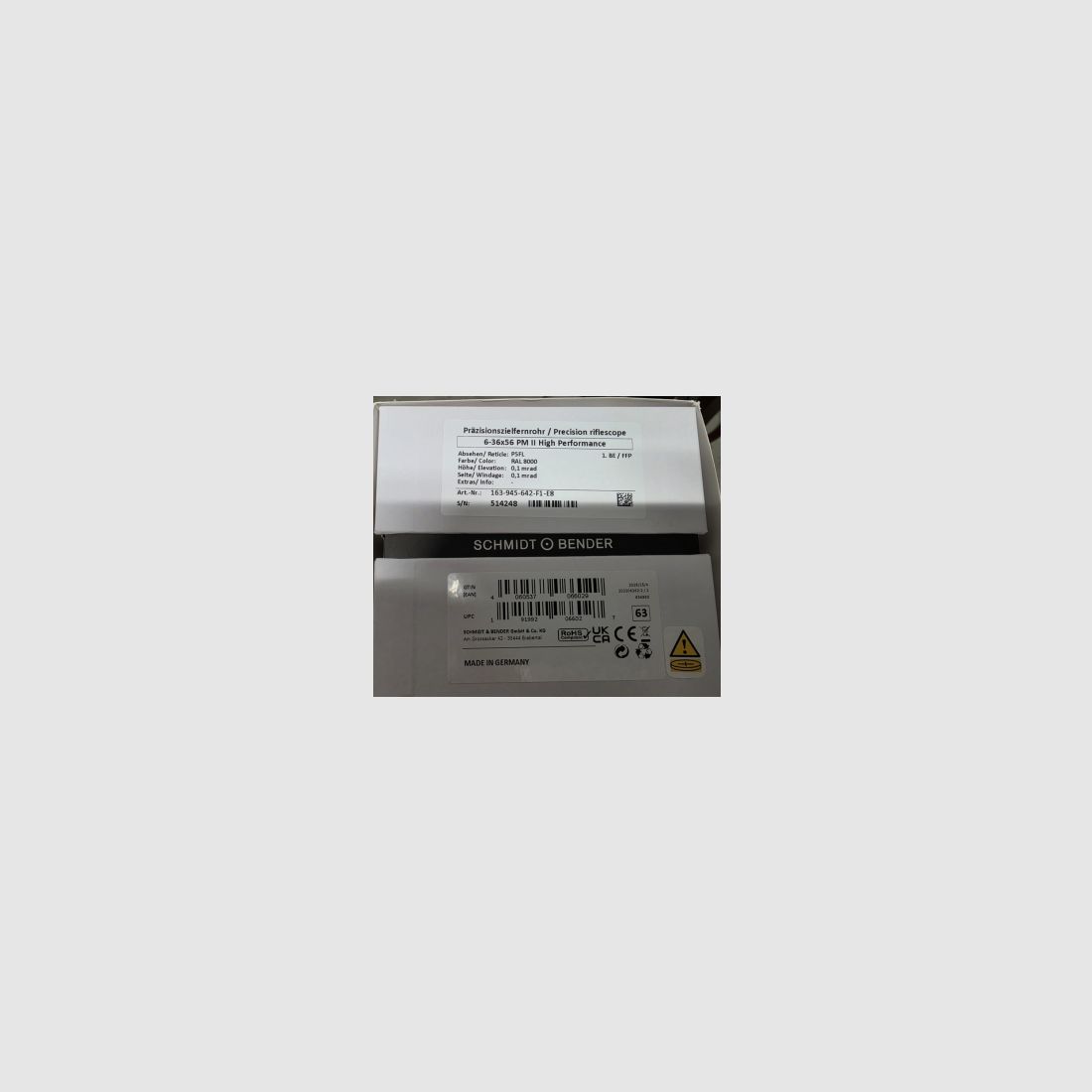 Schmidt & Bender 6-36x56 PM II High Performance LPI P5FL 1cm ccw DT35 MTC LT/ ST ZC CT RAL8000