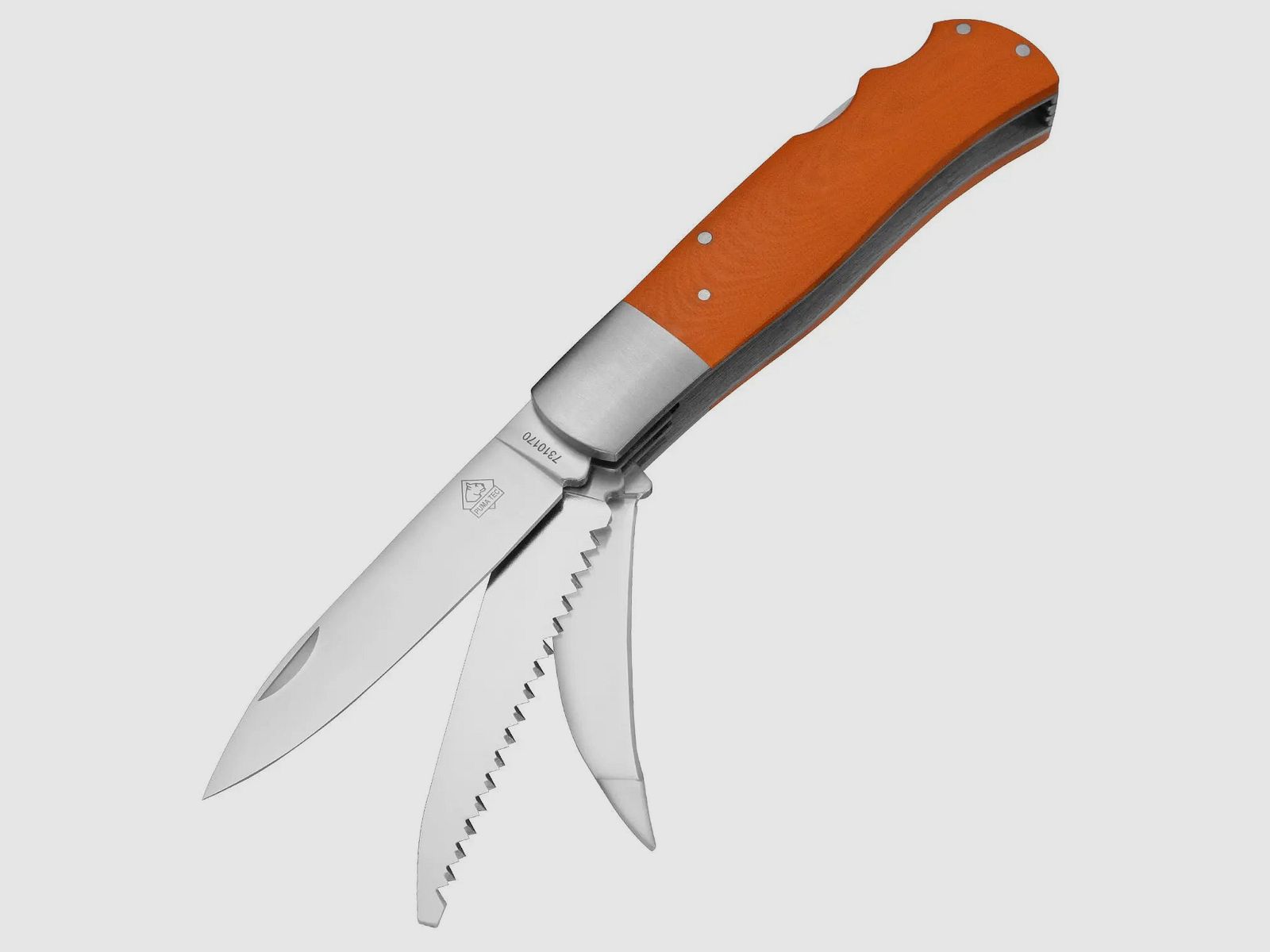 PUMA TEC nóż kieszonkowy myśliwski G10 pomarańczowy, zdjęcie 3 z 5