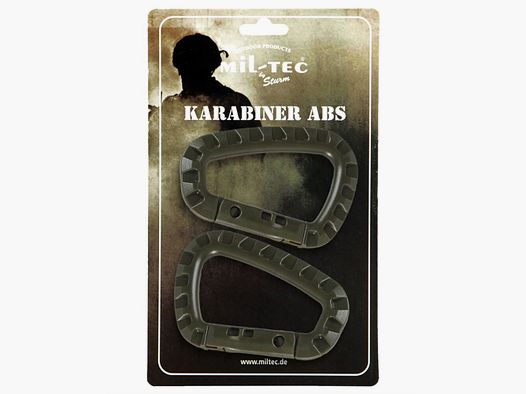 Taktischer Karabiner ABS Kunststoff 2er Set Oliv