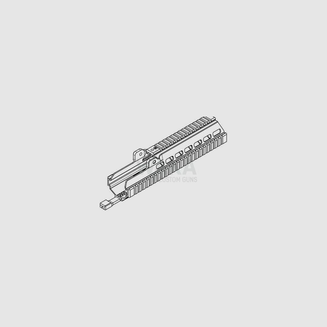 B&T Protection des mains 4x NAR pour HK G36/HK243, version en aluminium, incluant un rail cover et un œillet de sangle