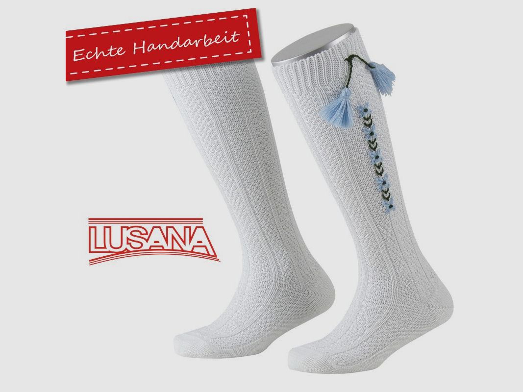 Calze per Bambini Lusana in Bianco/Azzurro/Verde
