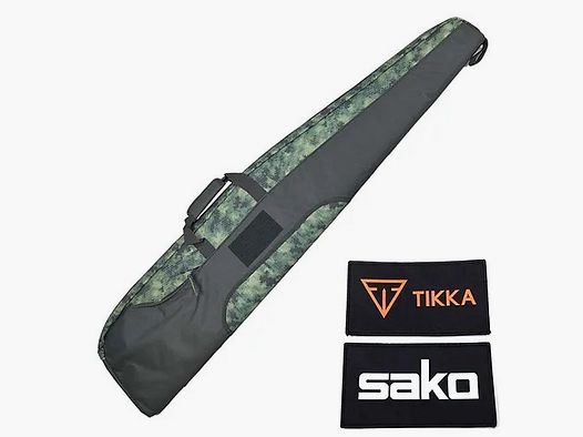 TIKKA pokrowiec na broń długą Cordura czarno-zielony 130 cm z kieszenią boczną