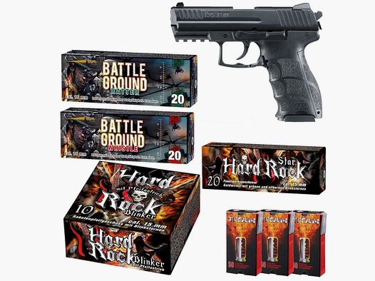 New Year's Set Heckler & Koch P30 Blank Firing Pistol 9 mm P.A.K. black