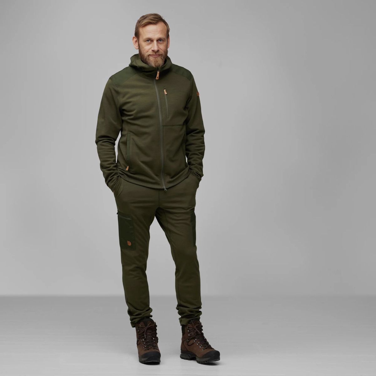 FJÄLLRÄVEN Keb Fleece Hoodie M Deep Forest