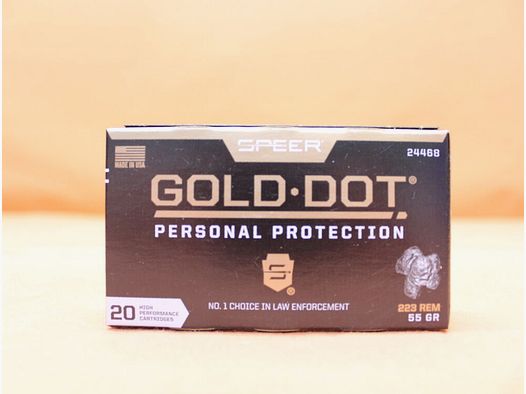Proiettile Speer .223Rem Speer 55grs SP (24468) VE 20 proiettili "Gold Dot"/ 3,56g palla parziale