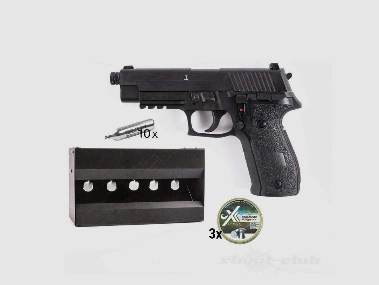 Sig Sauer P226 CO2 Pistole 4,5mm Diabolos Plinking-Set