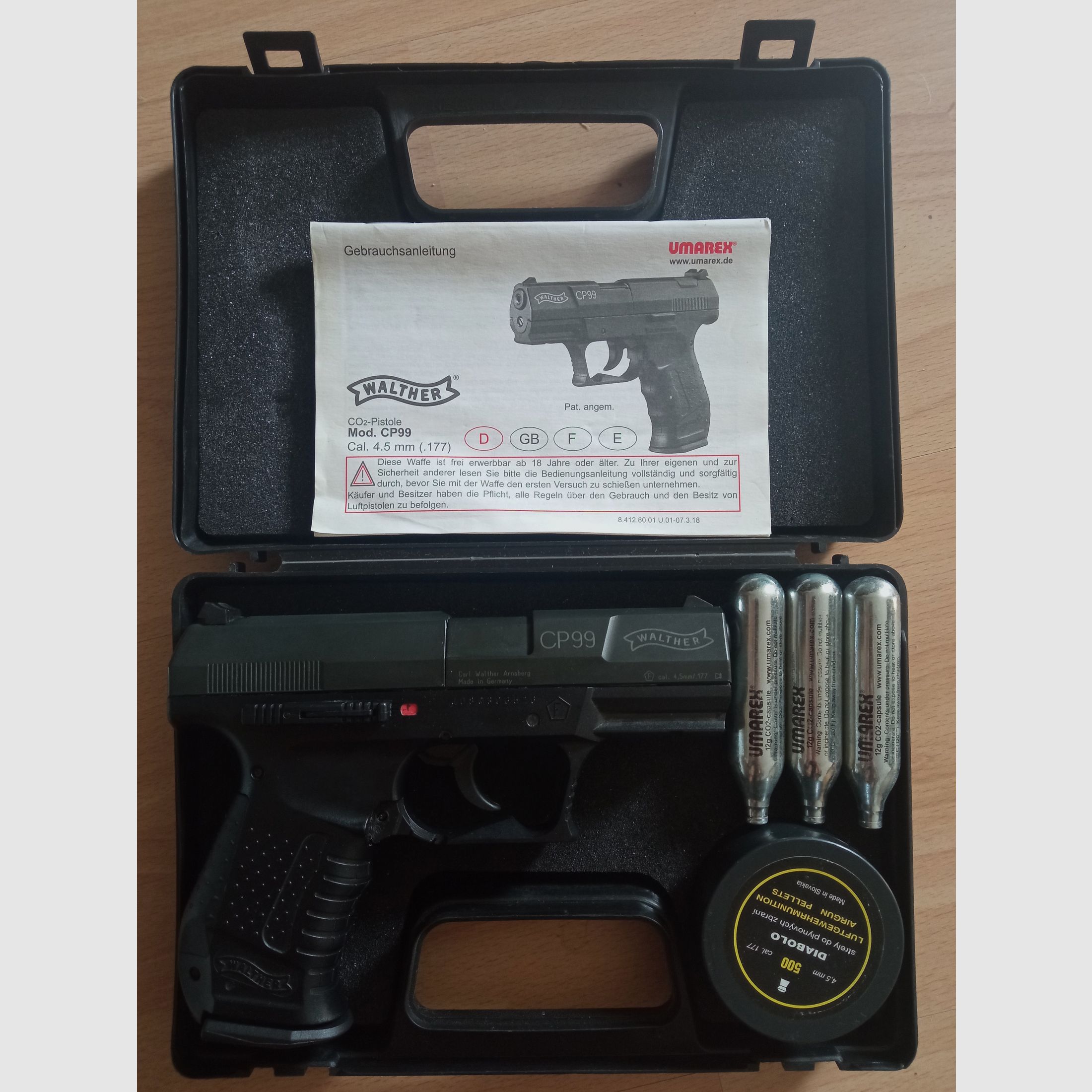 Co² Pistole Walther CP99  4,5mm + Zubehör