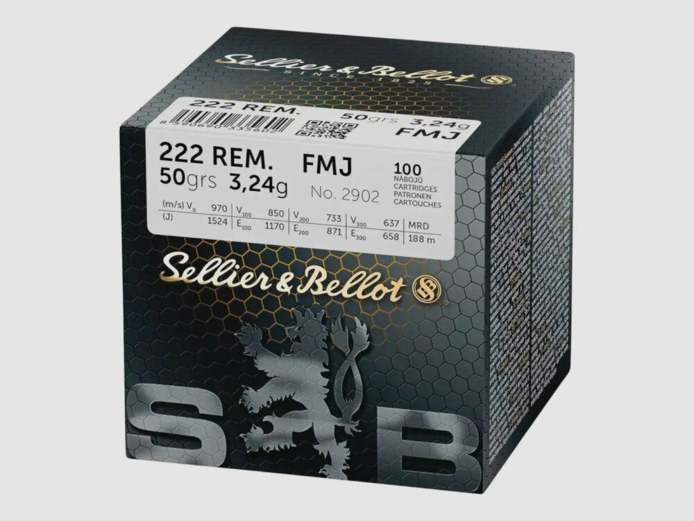 Sellier & Bellot .222 Rem FMJ 50grs / 3,2g