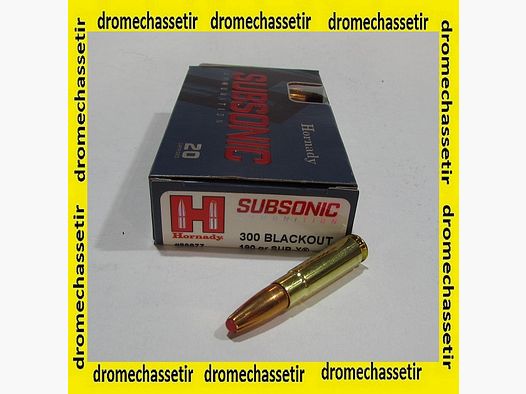 boite 20 cartouches Hornady 300 blackout 190 grains SUB-X 80877