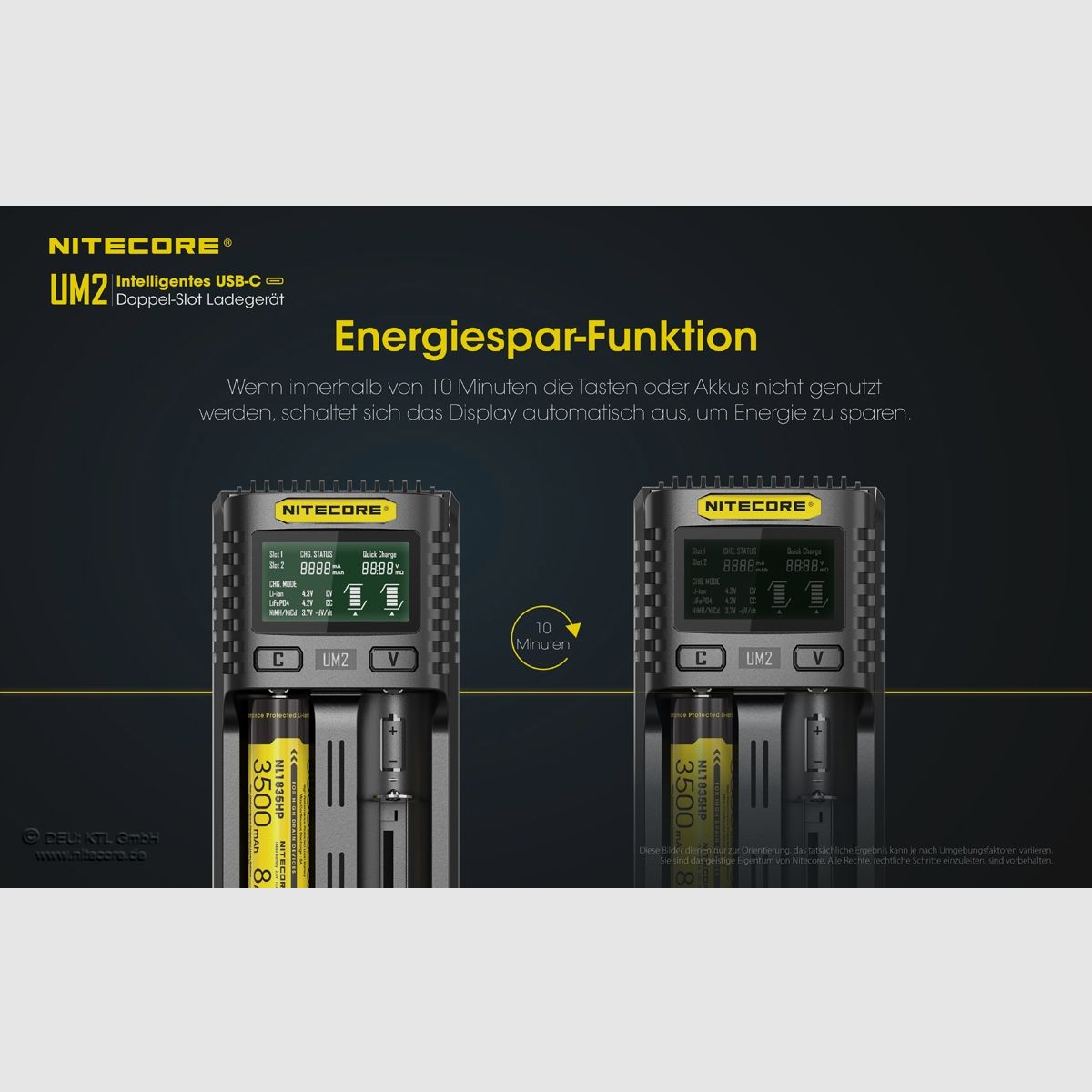 Chargeur USB Nitecore UM2, image 10 sur 11