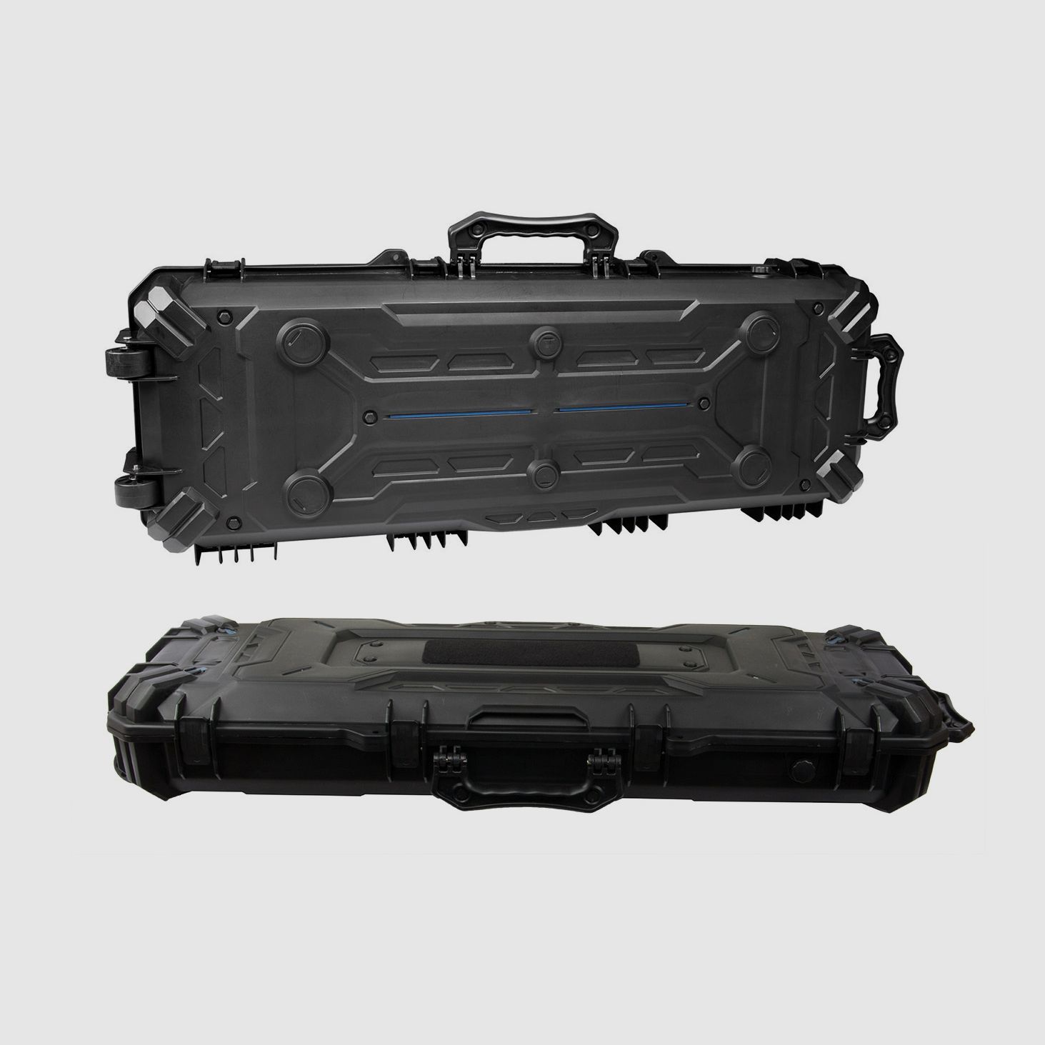Gewehrkoffer Transportkoffer ASG Tactical 103 x 34,5 cm Kunststoff Schaumstoffeinlage 4 SchnappverschlĂĽsse Kofferrollen schwarz
