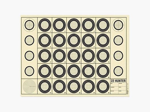 Benchrest Target 22 Hunter 42 x 29.7 cm (A3)
