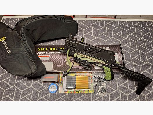 Pistolen-Armbrust "Snake Hunter" 7Schuß Magazin/Red Dot/Tasche-NEU!