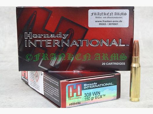 Hornady ECX .308 Win. 150gr. 9,7g 20 stuks staffelprijzen