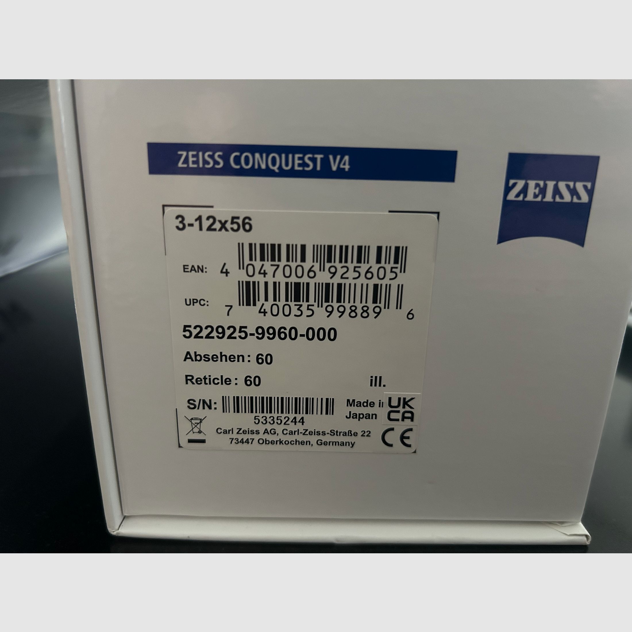 Zeiss conquest v4 3-12 x56