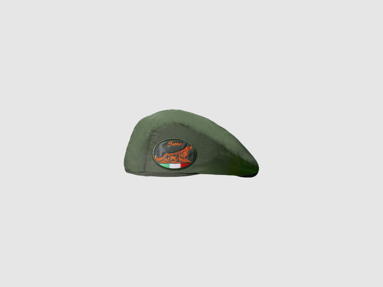 Grüne Kappe mit orangefarbenem Setter-Patch: Ein perfektes Accessoire für Tierliebhaber, Bild 1 von 4