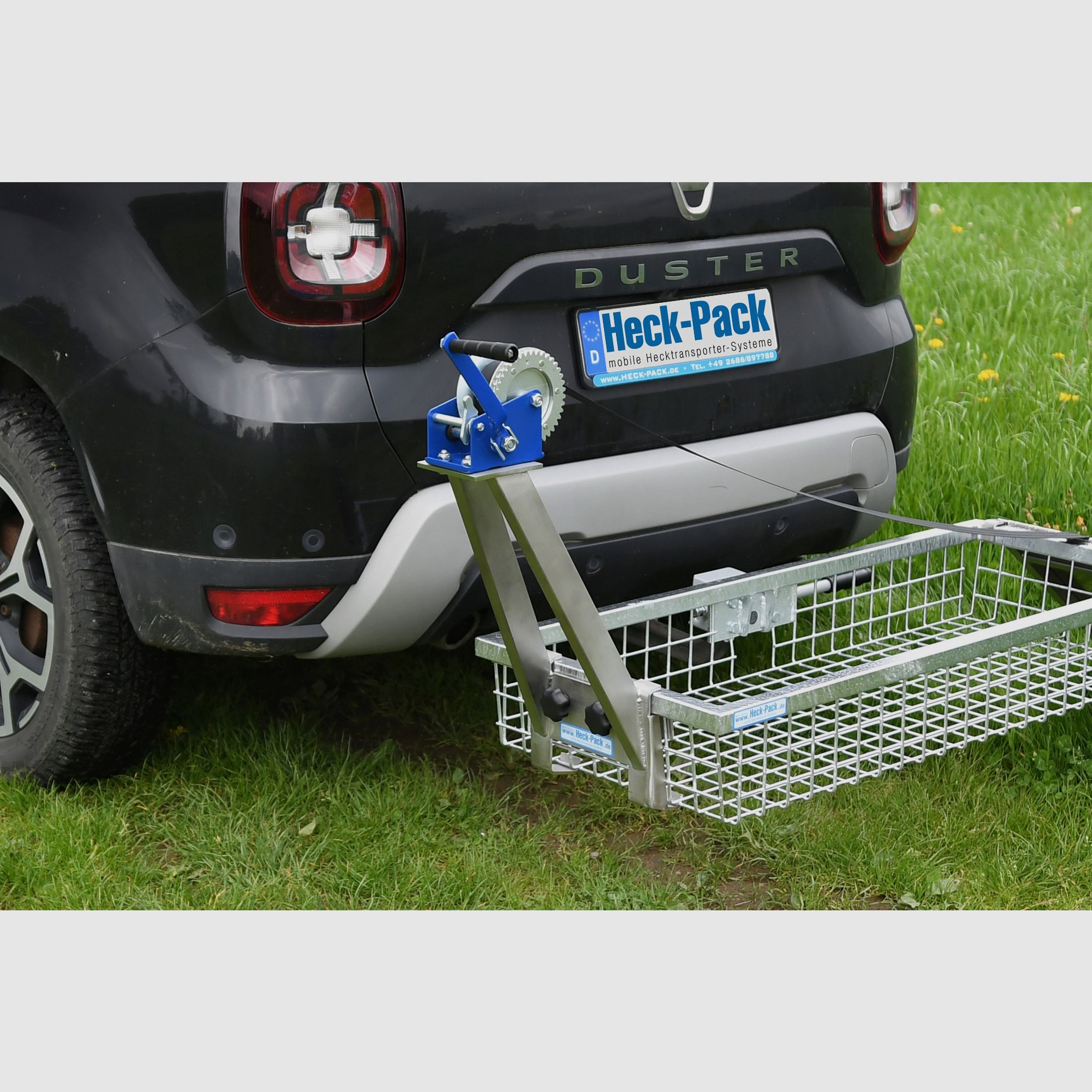 Heck-Pack hand winch for rear carriers