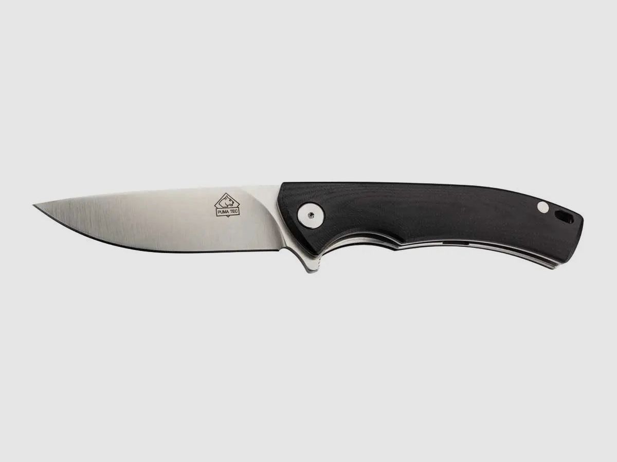 PUMA TEC Nóż składany, G10 czarny z klipsem, zdjęcie 1 z 2