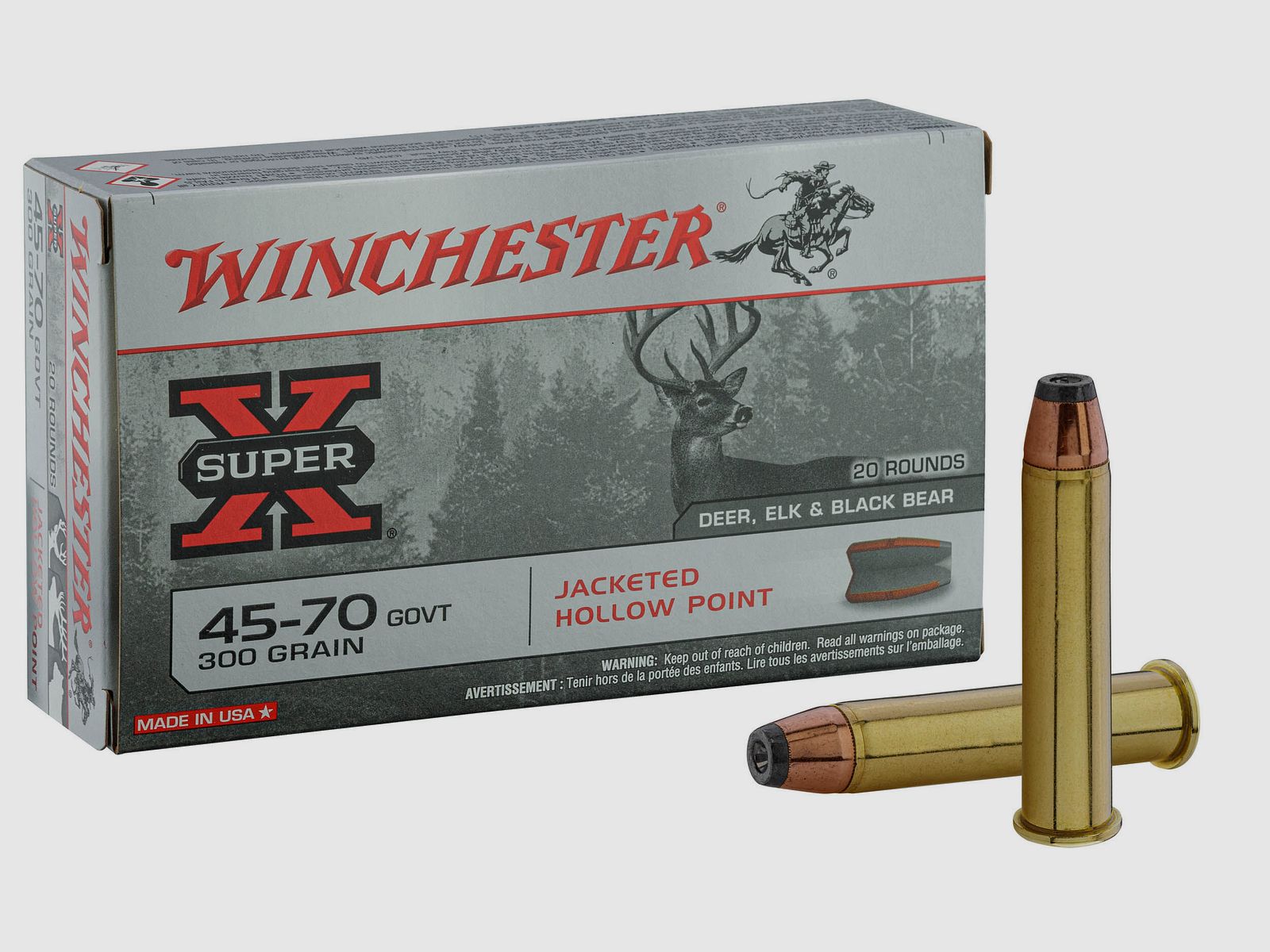 Winchester Super X Jacketed Hollow Point Patrone Kaliber 45/70, Bild 2 von 4