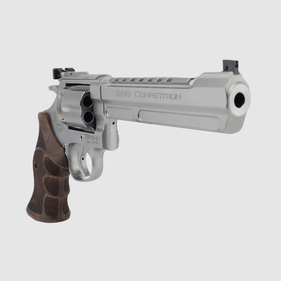 Spohr 286 Competition Stainless 6" Revolver z wymiennym bębnem wyprodukowany w Niemczech 6 calowy rewolwer sportowy