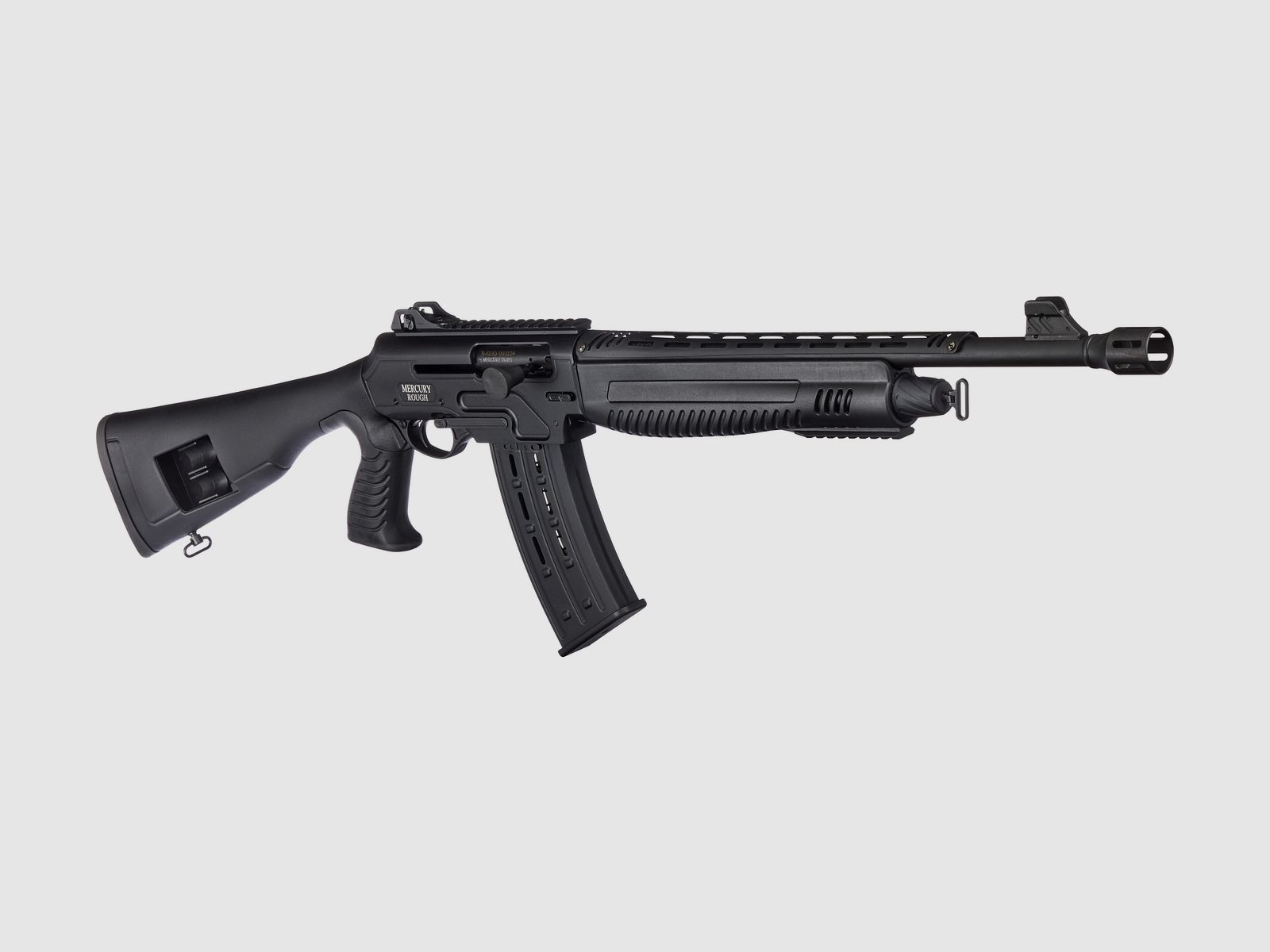 Fusil de chasse semi-automatique Mercury sport Pro Tuning Raider avec crosse noire et magasin de 2 coups, cal. 12/76