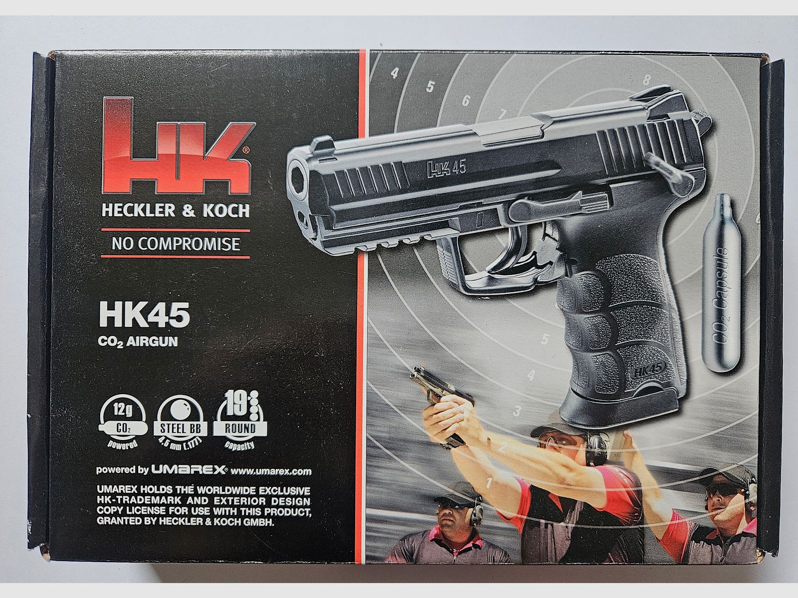 Heckler & Koch HK45 pistola Co2 4,5 mm pallini in acciaio