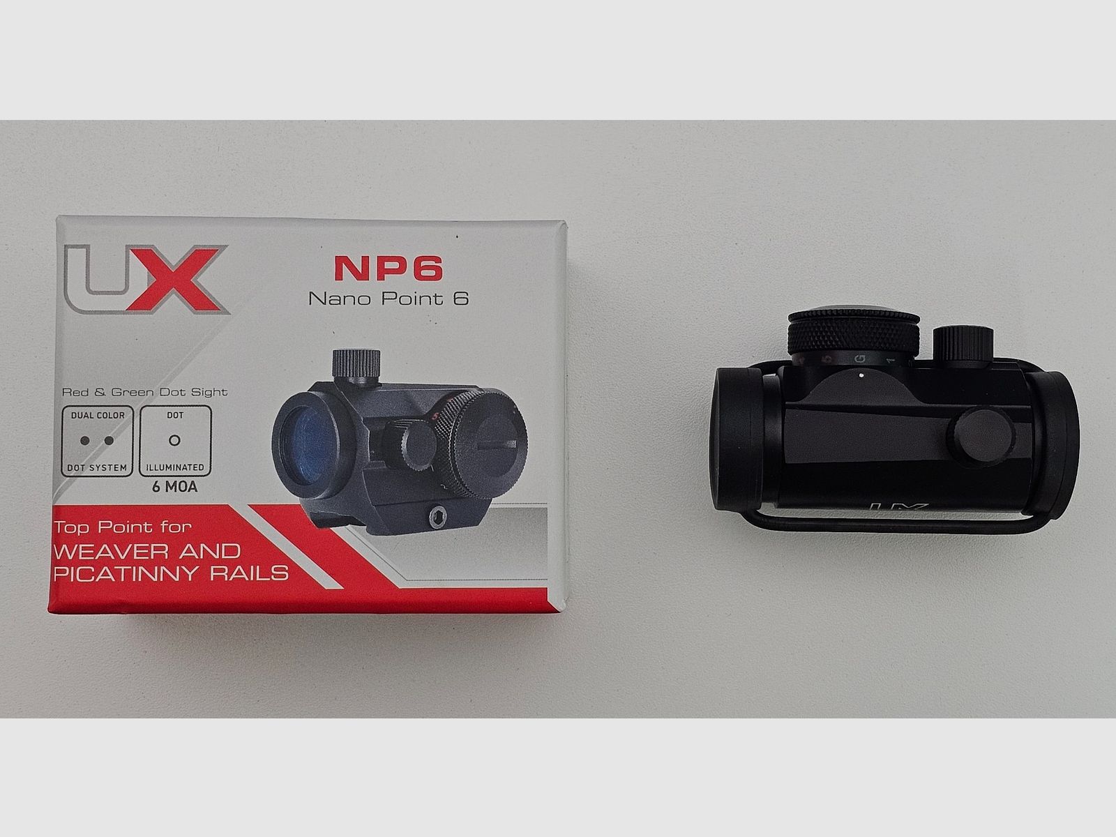 UX NP 6 mit Picatinny-Montage Rotpunkt - neu / OVP