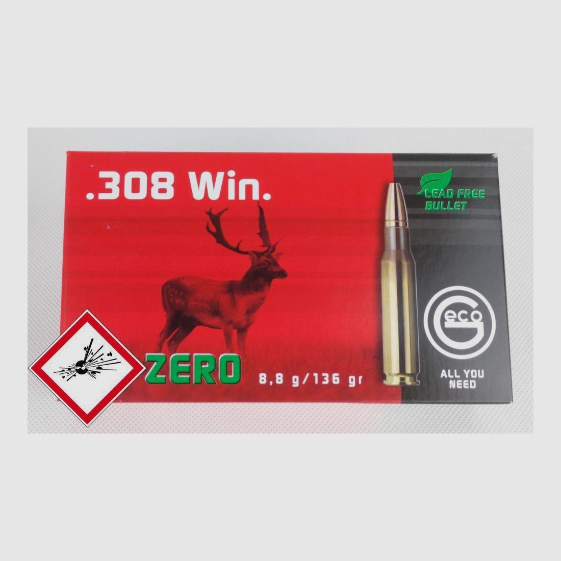 Geco ZERO cartuccia da caccia cal..308 Win 136gr