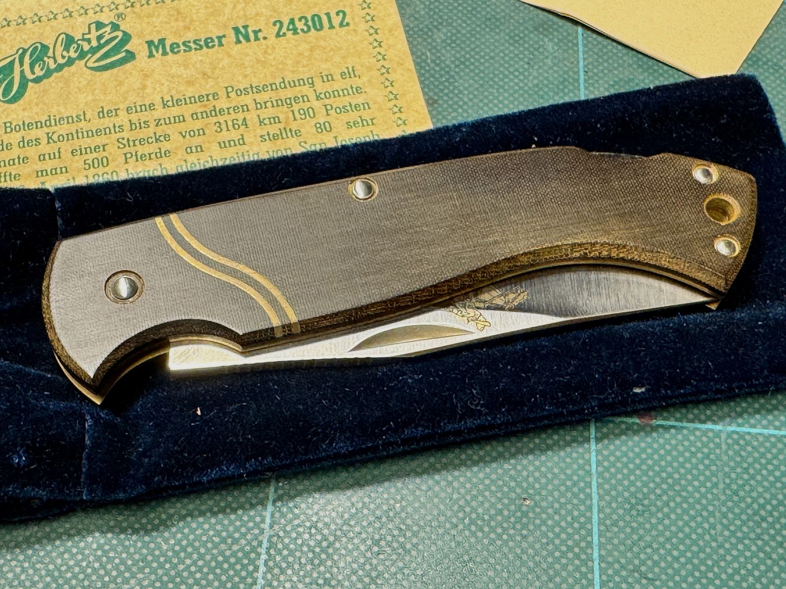 Herbertz collector's knife "The Pony Express" No. 243012 – complete set OVP & certificate
